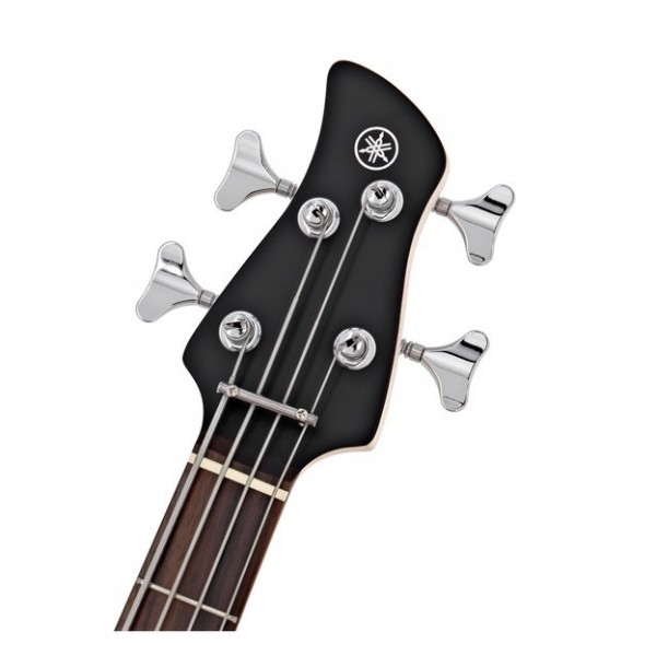 Yamaha TRBX174 Bass Guitar, Black with Ampeg Rocket Bass 108 Amp Headstock