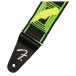 Fender Neon Monogram Guitar Strap, Green/Yellow - Strap Ends View