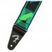 Fender Neon Monogram Guitar Strap, Green/Blue - Strap Ends View