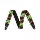 Fender Neon Monogram Guitar Strap, Green/Orange