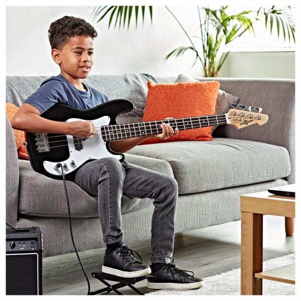 3/4 LA Bass Guitar Sunburst, 15W Bass Amp Pack