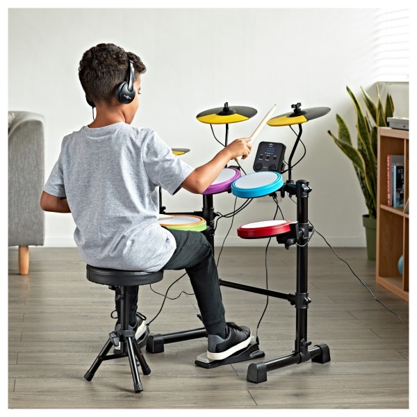Junior Electronic Drum Kit with Headphones and Stool by Gear4music