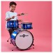 Junior 3 Piece Drum Kit by Gear4music, Blue