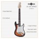 3/4 LA Electric Guitar by Gear4music, Sunburst