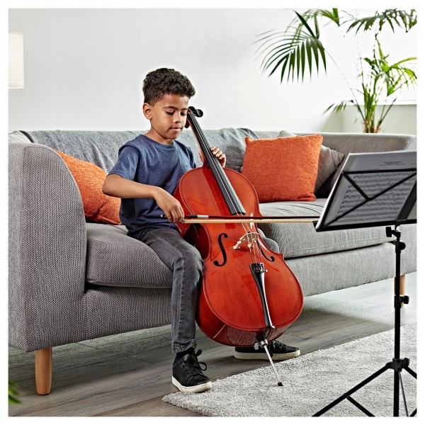 Student 1/2 Size Cello with Case by Gear4music, Blue