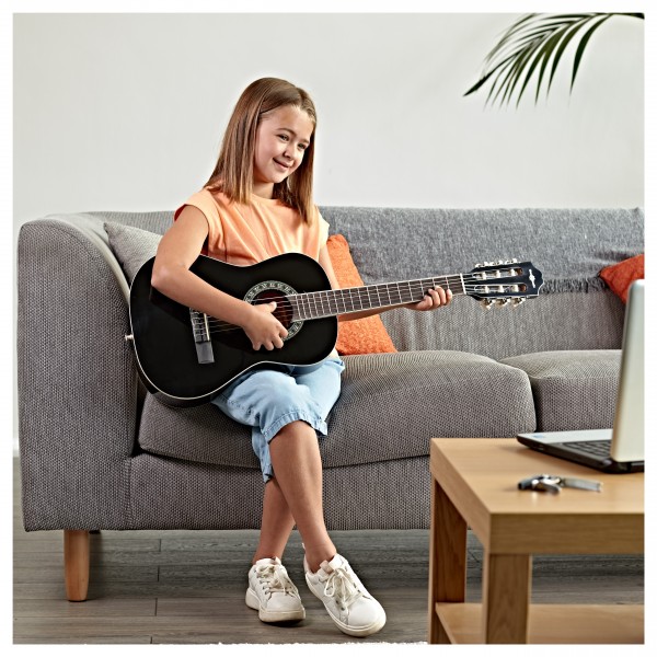Junior 1/2 Classical Guitar Pack, Black, by Gear4music