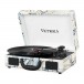 Victrola Journey Turntable with BT and Built-In Speakers, Map Print - Angled