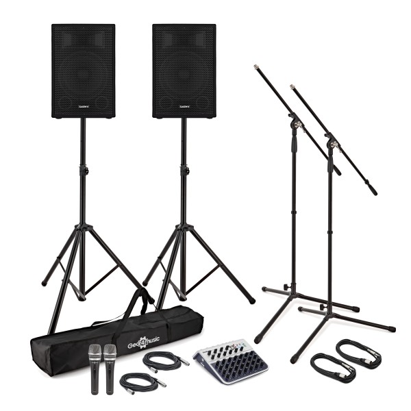 SubZero 12" Active PA System with Mics, Stands and Mixer