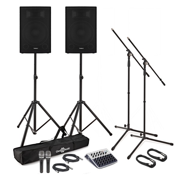 SubZero 15" Active PA System with Mics, Stands and Mixer