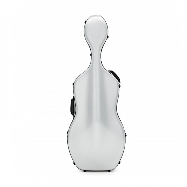 Young Polycarbonate Cello Case, Brushed Silver 