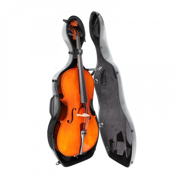 Young Polycarbonate Cello Case, Silver Weave