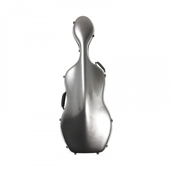 Young Polycarbonate Cello Case, Silver Weave - Front