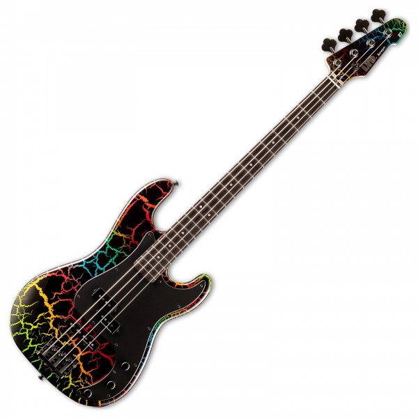 ESP LTD Surveyor 87 Bass, Rainbow Crackle