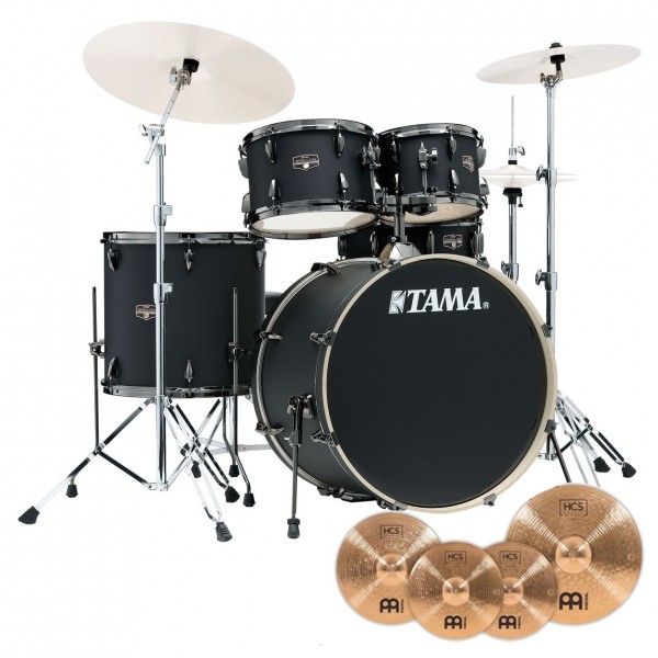 Tama Imperialstar 20'' 5pc Drum Kit w/Meinl, Blacked Out Black