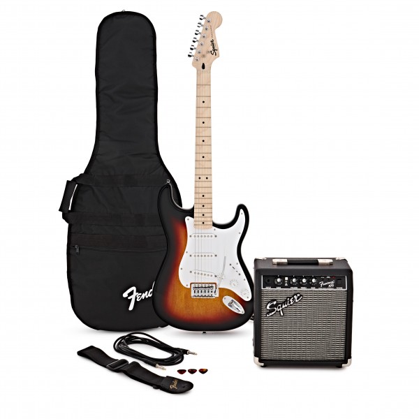 Squier FSR Stratocaster MN Pack, 3-Tone Sunburst