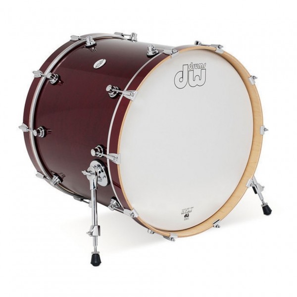DW Design Series 22 x 18" Bass Drum, Gloss Lacquer, Cherry Stain