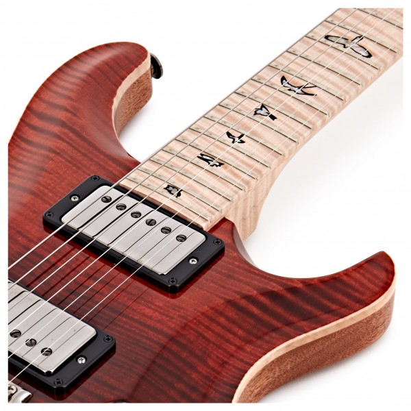 PRS Custom 24 Wood Library, 10 Top Red/Grey Black Fade #0315130