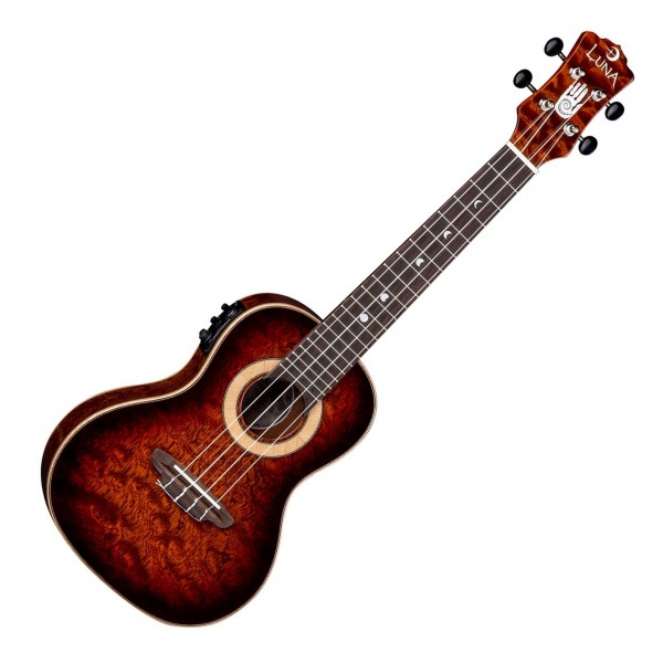 Luna 15th Anniversary Concert Electro Ukulele, Gloss Natural - Front View