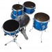 Dixon Drums Jet Set Plus 5pc Shell Pack, Deep Blue Sparkle - Behind