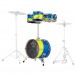 Dixon Drums Jet Set Plus 5pc Shell Pack, Blue/Yellow - Standing