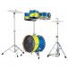 Dixon Drums Jet Set Plus 5pc Drum Kit w/Hardware, Blue/Yellow - Standing