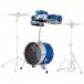 Dixon Drums Jet Set Plus 5pc Shell Pack, Blue/White - Standing