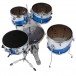Dixon Drums Jet Set Plus 5pc Shell Pack, Blue/White - Behind