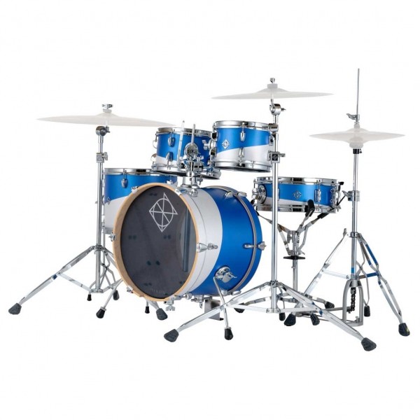 Dixon Drums Jet Set Plus 5pc Drum Kit w/Hardware, Blue/White