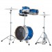 Dixon Drums Jet Set Plus 5pc Drum Kit w/Hardware, Blue/White - Standing