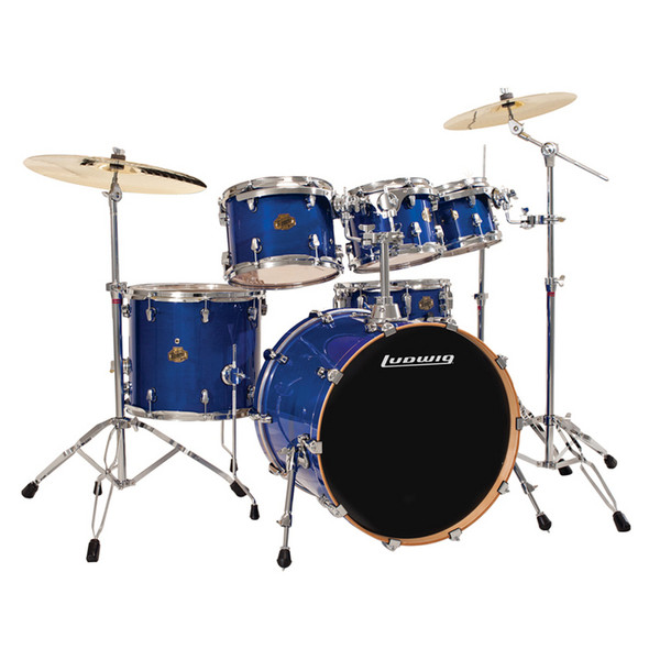 Ludwig Elements Lacquer Rock Acoustic Drum Kit, Deep Blue