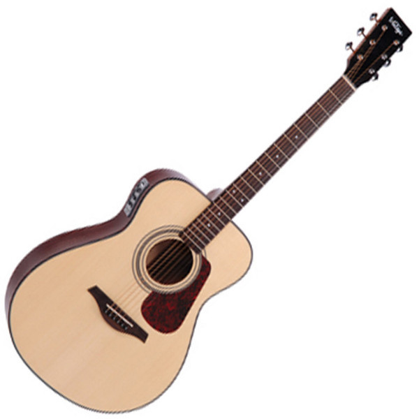 Vintage VE1300 Solid Folk Electro Acoustic Guitar, Natural