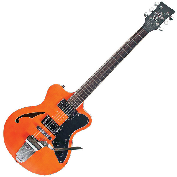 Italia Maranello 61 Semi Acoustic Guitar, Trans Orange
