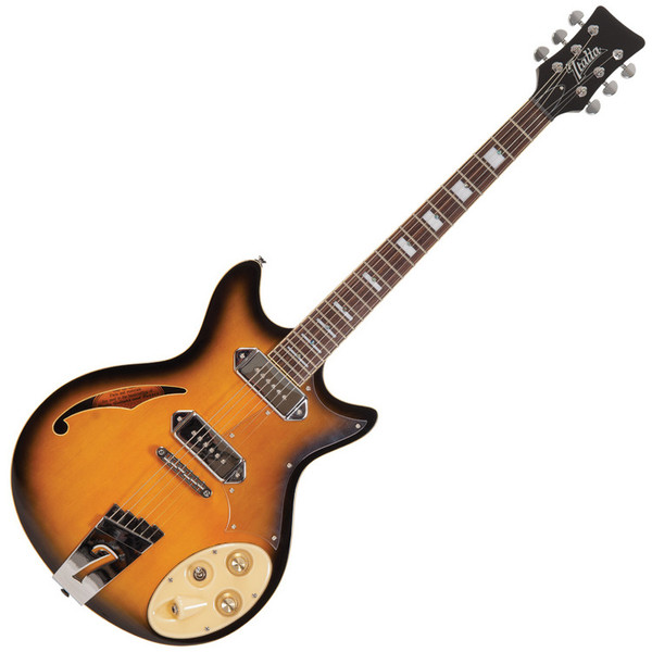 Italia Fiorano Standard Hollowbody Electric Guitar, Tobacco Sunburst