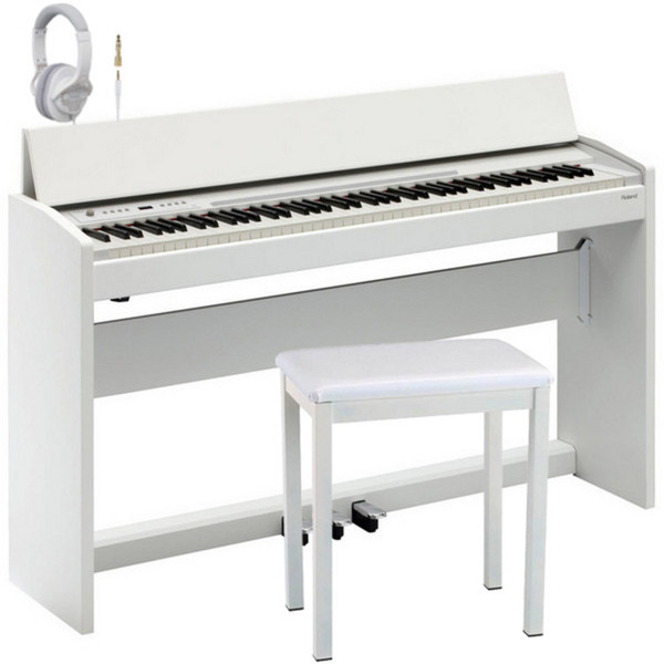 Roland F-120 Digital Piano Complete Package, Satin White