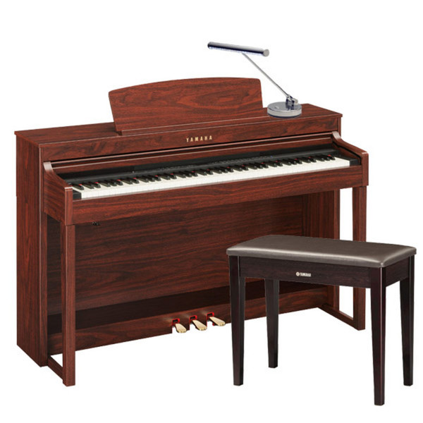 DISCYamaha CLP440 Mahogany w/Matching Bench and Chrome LED Piano Lamp at  Gear4music