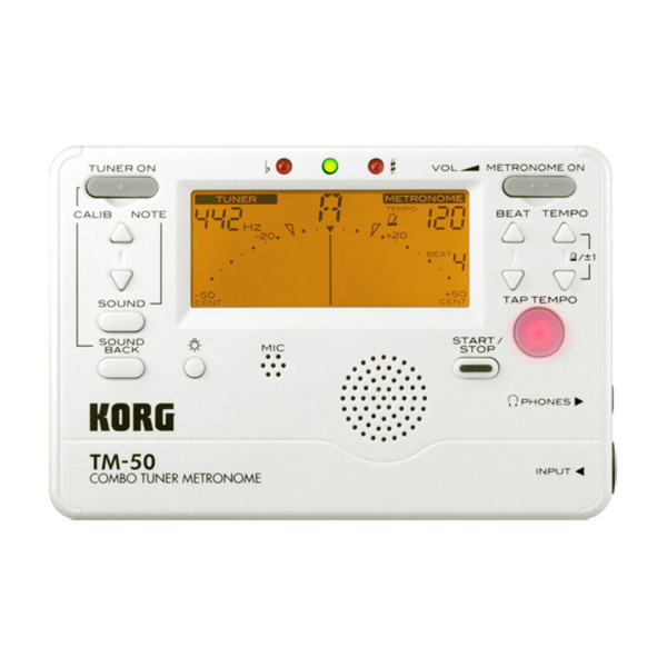 Korg TM-50 Pearl White Tuner/Metronome