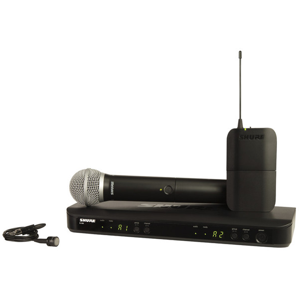 Shure BLX1288UK/PG85 Dual Handheld & Lavalier Wireless Mic System