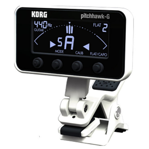 KORG PitchHawk-G Guitar and Bass Tuner, White