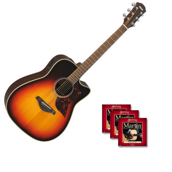 Yamaha A1R Electro-Acoustic Guitar, Sunburst with FREE Strings