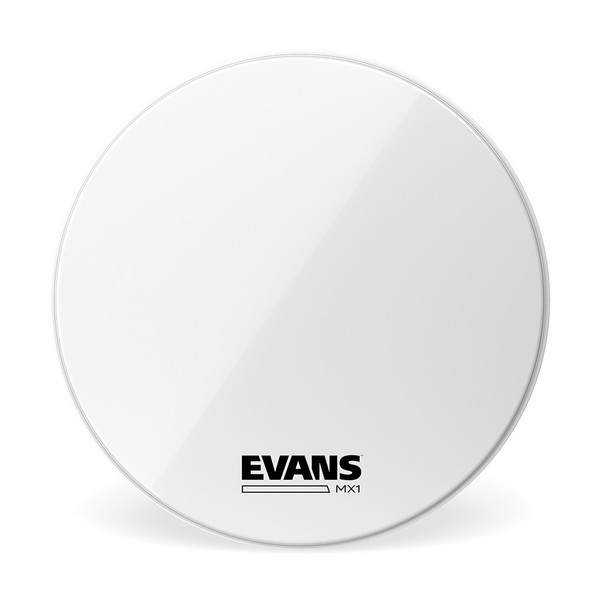 Evans MX1 White Marching Bass Drum Head, 16 Inch