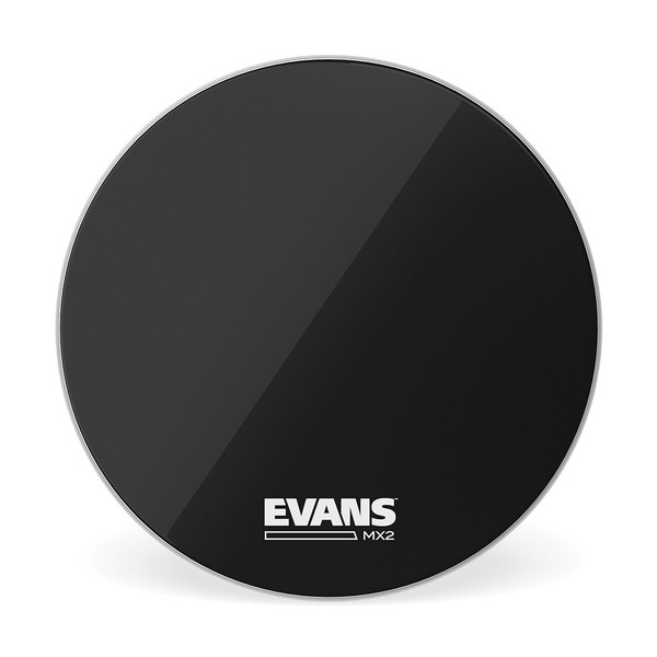 Evans MX2 Black Marching Bass Drum Head, 16 Inch