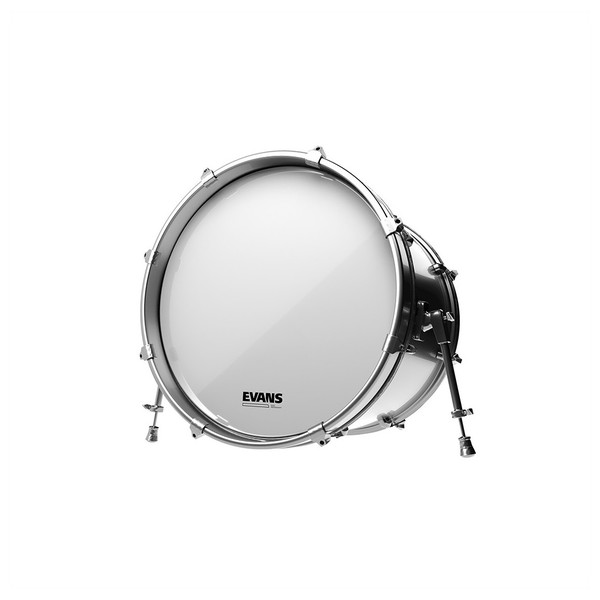 Evans EQ3 Resonant Smooth White Bass Drum Head, No Port, 20 Inch
