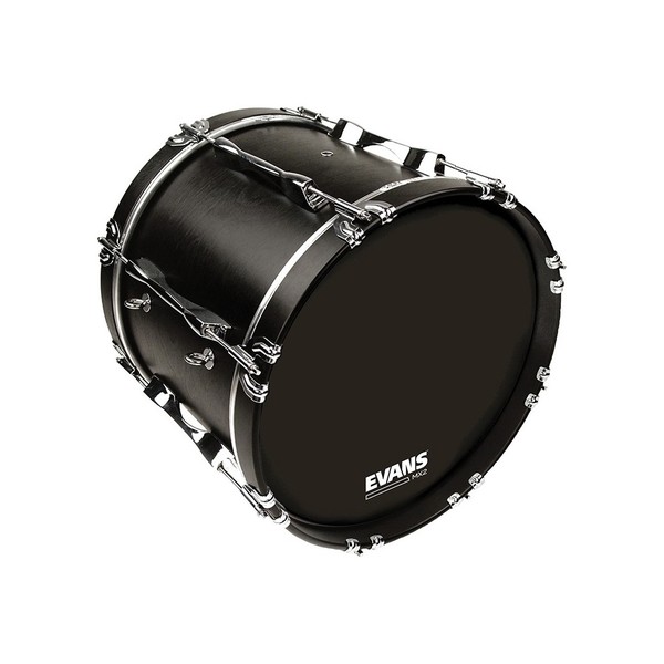 Evans MX2 Black Marching Bass Drum Head, 22 Inch