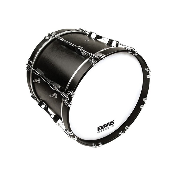 Evans MX2 White Marching Bass Drum Head, 22 Inch