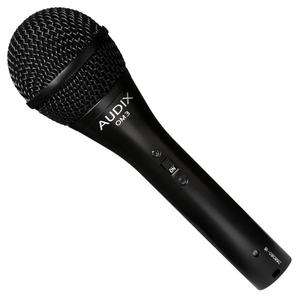 Audix OM3/S Dynamic Vocal Mic with Switch - Front Angled