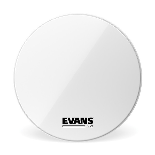 Evans MX1 White Marching Bass Drum Head, 24 Inch 