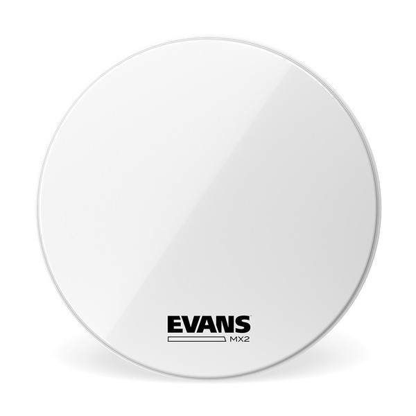 Evans MX2 White Marching Bass Drum Head, 24 Inch