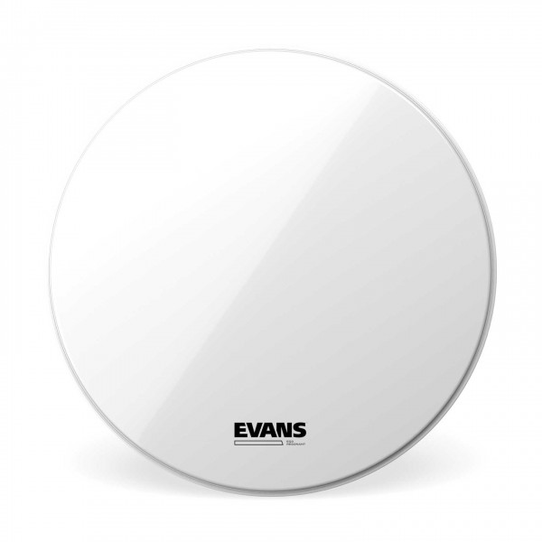 Evans EQ3 Resonant Smooth White Bass Drum Head, No Port, 24 Inch