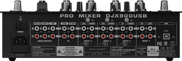 Behringer DJX900 Pro USB DJ Mixer rear