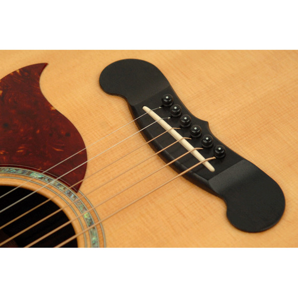 Planet Waves Injected Molded Bridge Pins with End Pin Set, Ebony with Ivory Dot